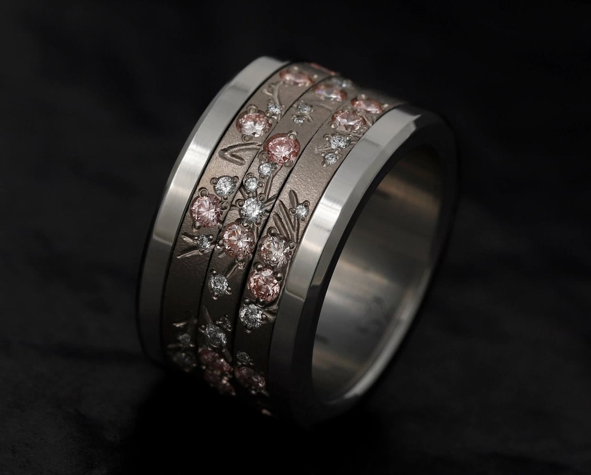 mood joaillerie Bague luxe pour femme Anneau en or gris (3