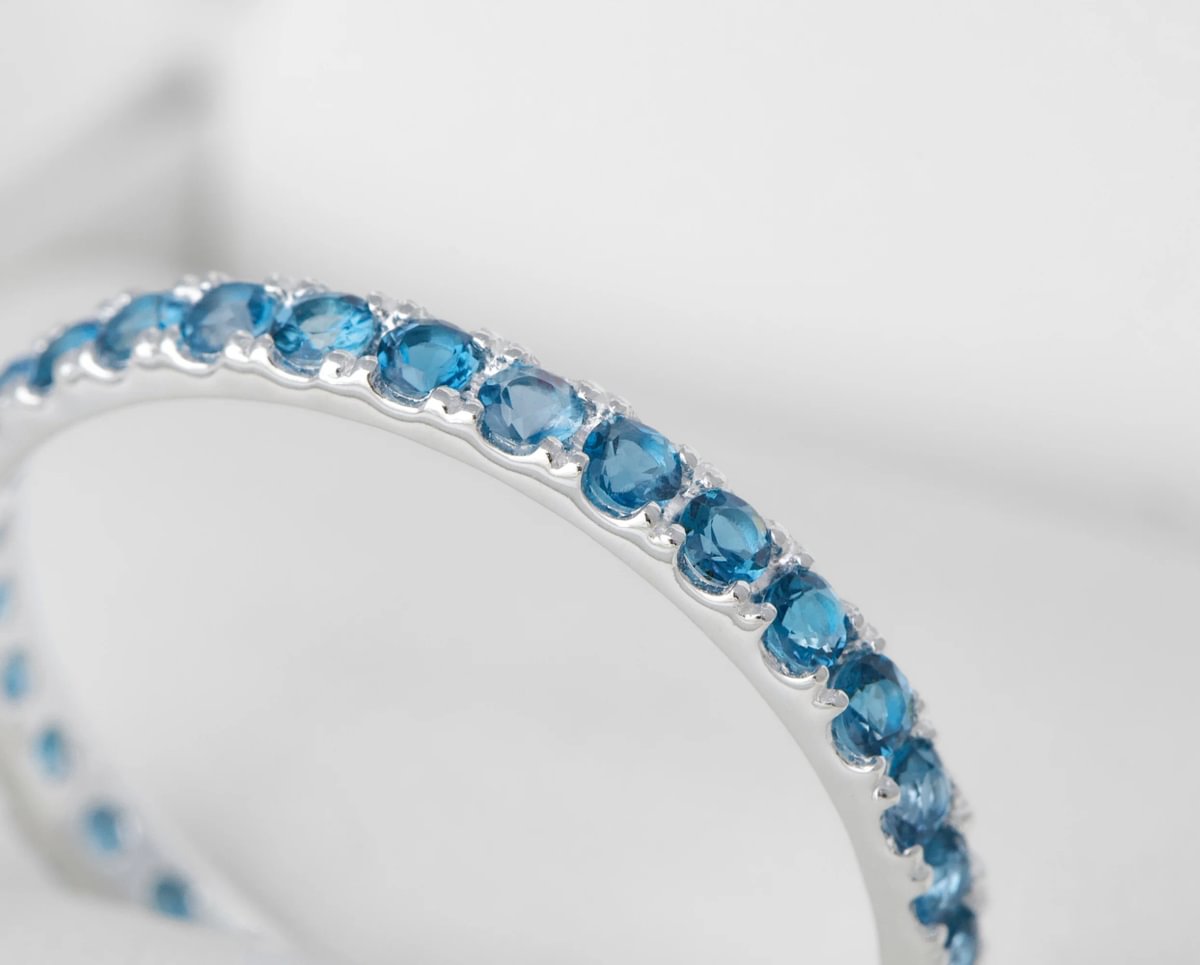 LONDON BLUE - Addon (Medium) aus Silber mit Topasen besetzt - London blue
