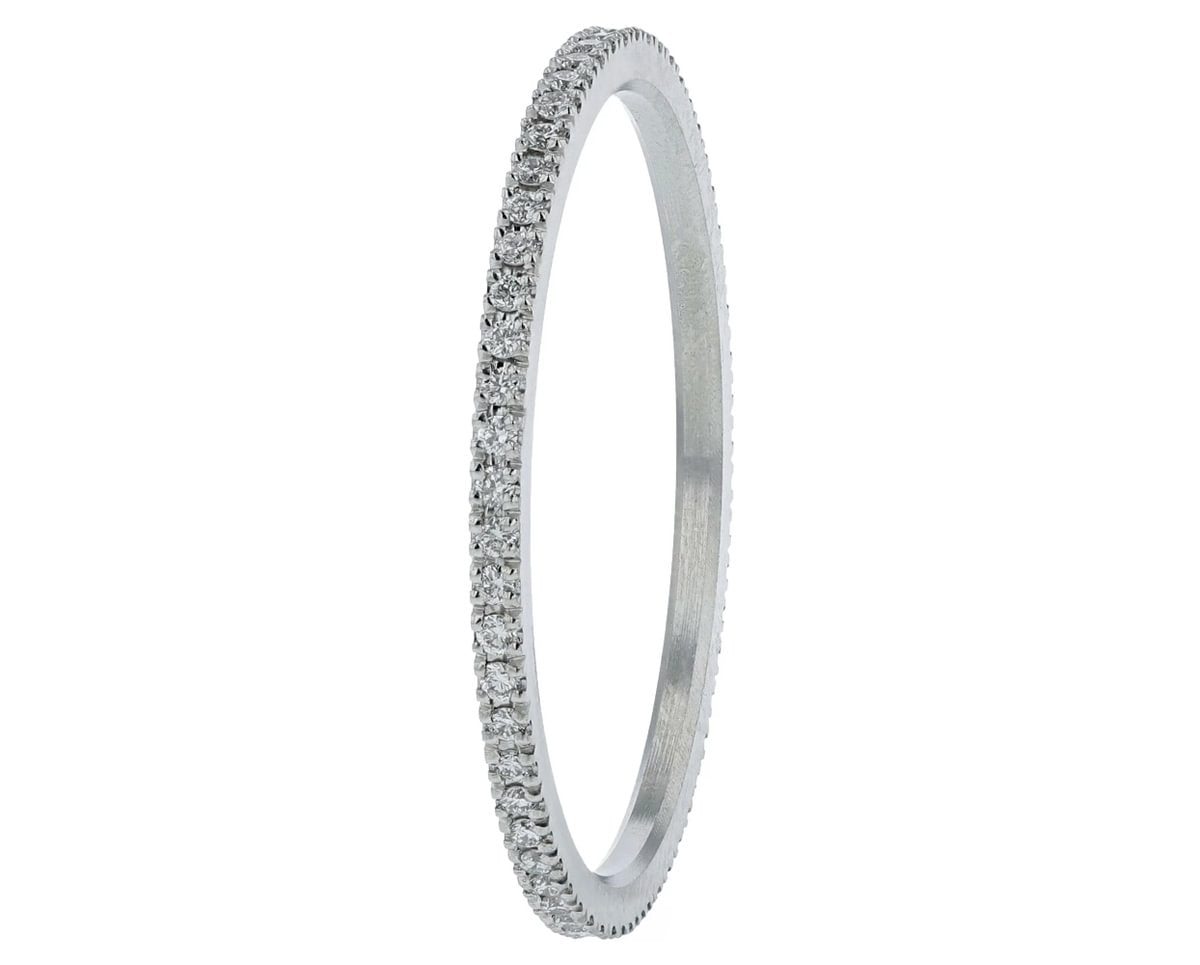 Mini addon en acier serti de diamants blancs 0.9mm