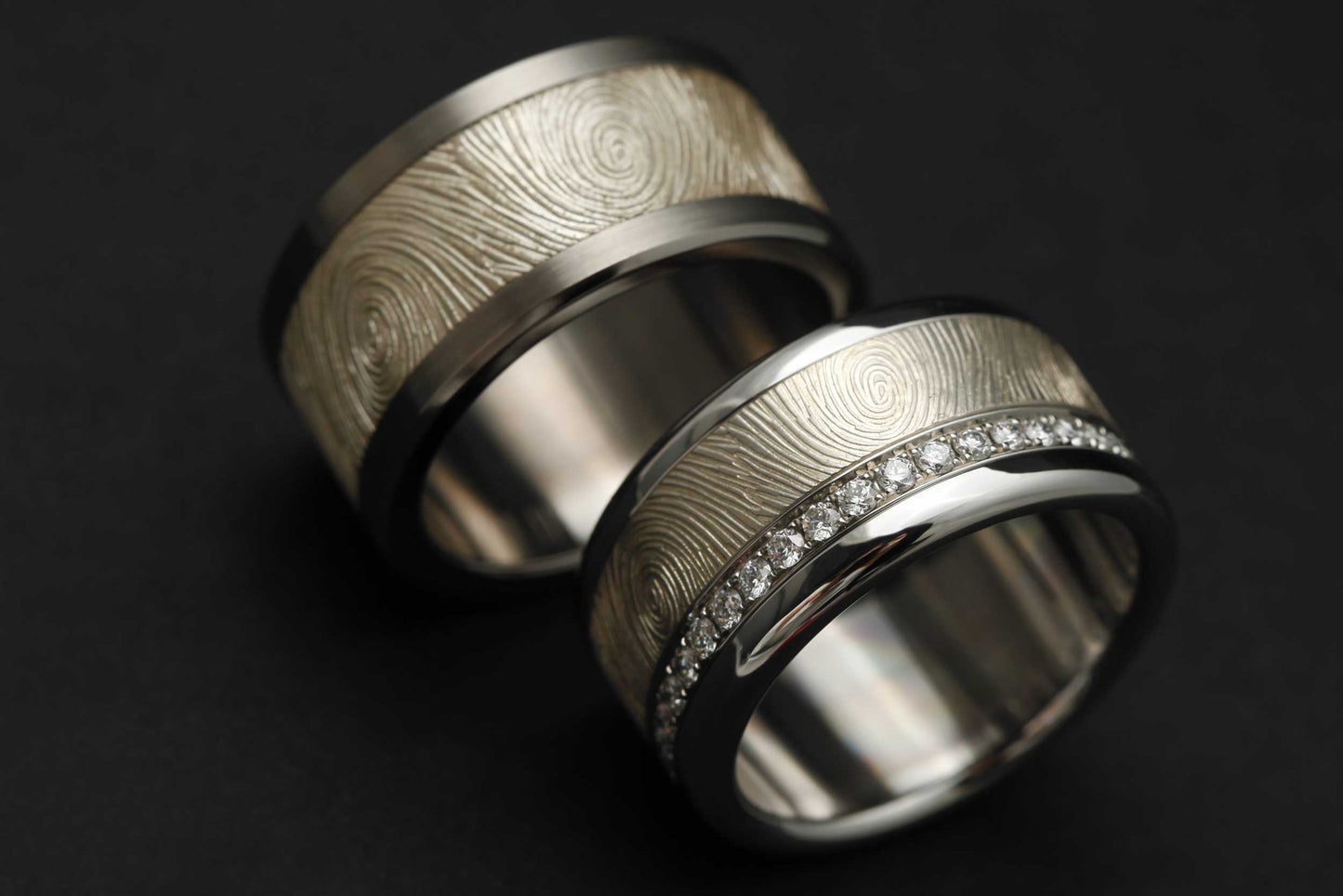 Alliances mood joaillerie "digit" en argent mood joaillerie et diamants