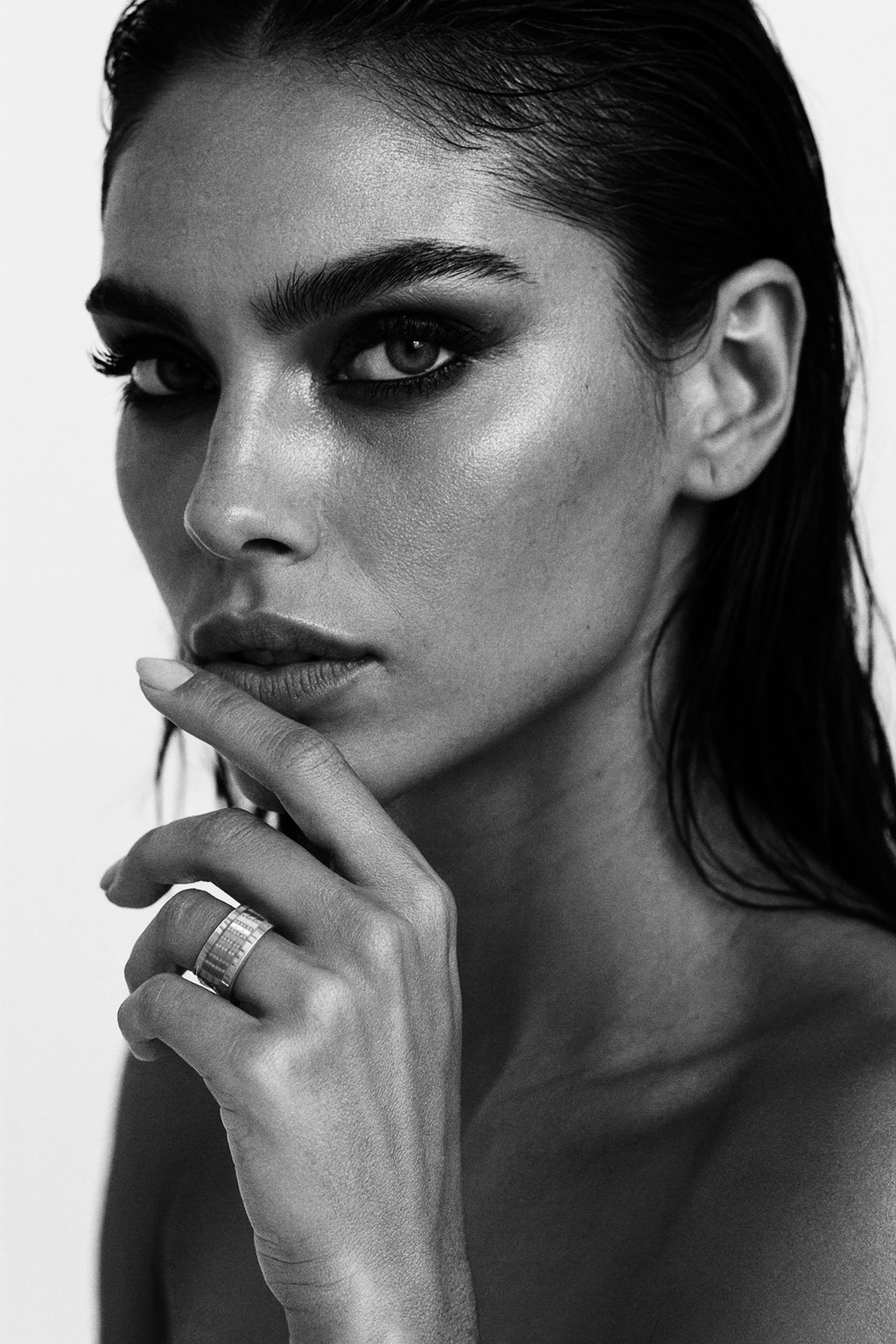 Anneau en or gris 18k (medium) "Origine" de la collection "Carré d'or" pour bague mood de luxe