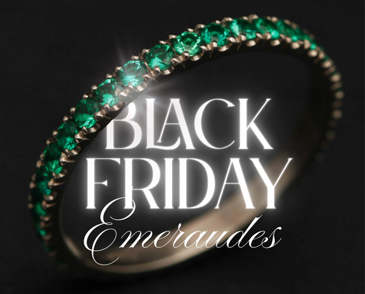 Medium Addon aus Palladium mit 1,9mm Smaragden vollständig besetzt