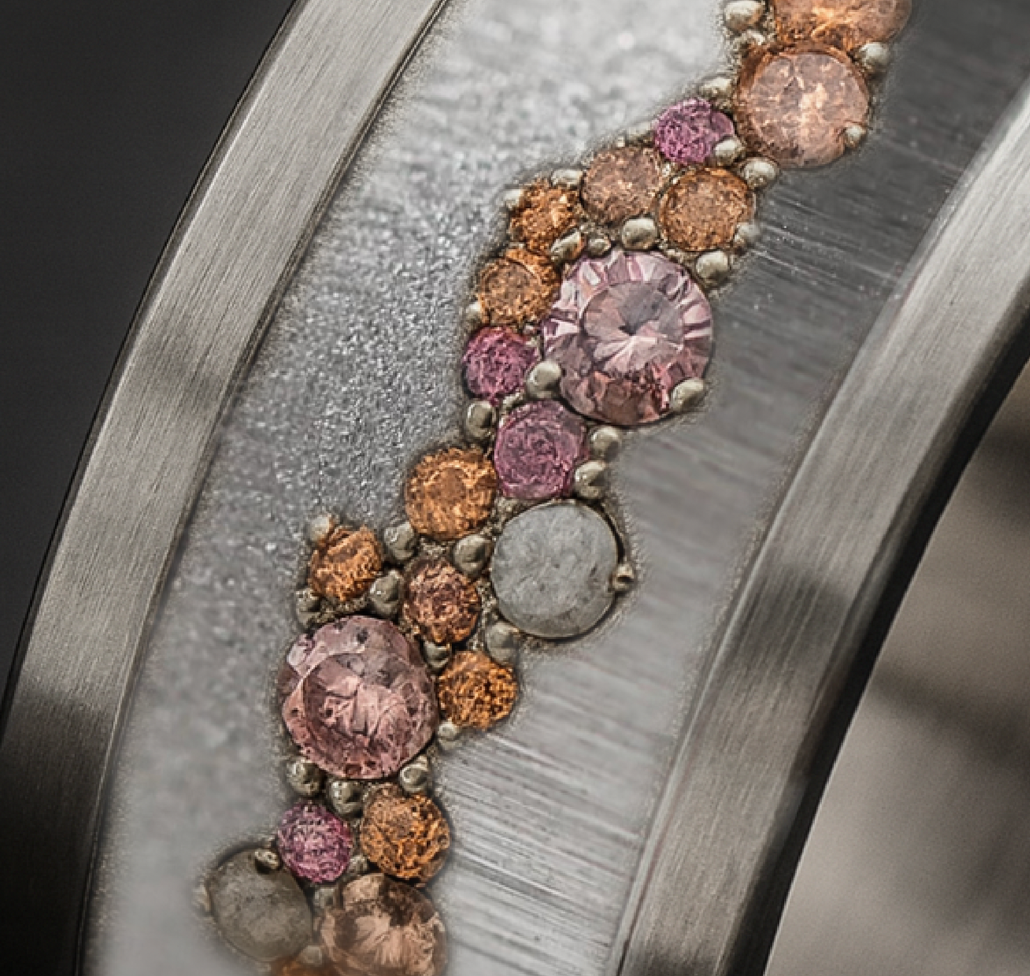 Innenring aus Silber oder 18K Graugold (Addon) Precious Forest mit Edelsteinen für luxuriöse Mood-Ringe