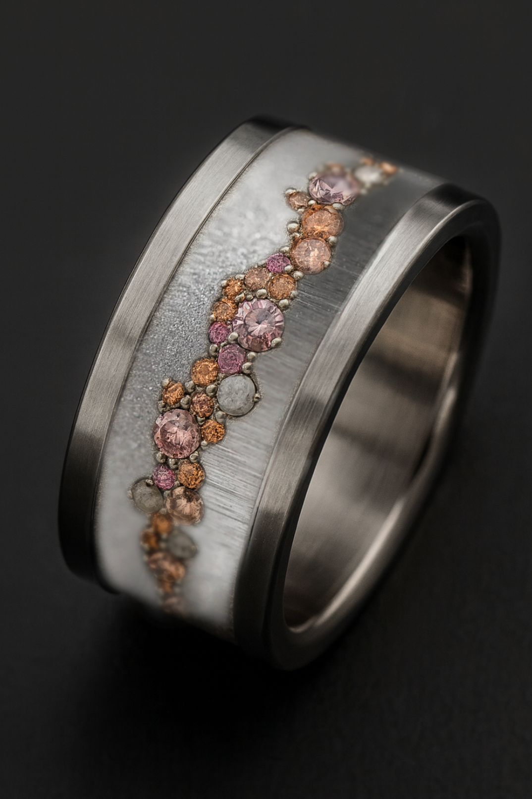 Innenring aus Silber oder 18K Graugold (Addon) Precious Forest mit Edelsteinen für luxuriöse Mood-Ringe