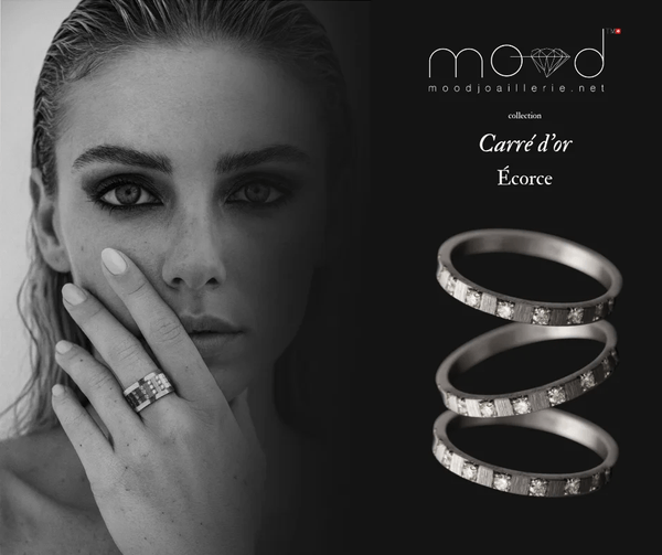 Innenring aus 18K Graugold (Medium Addon) "Rinde" aus des "Goldenes Quadrat" Kollektion für Luxus-Ring