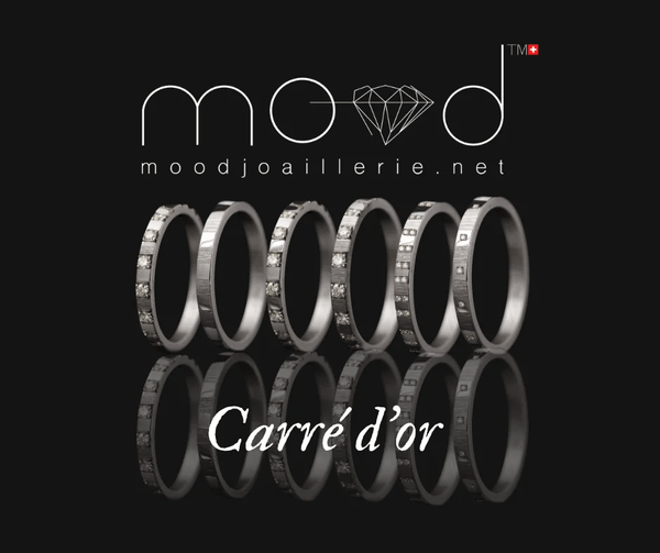 Anneau en or gris 18k (medium) "Origine" de la collection "Carré d'or" pour bague mood de luxe