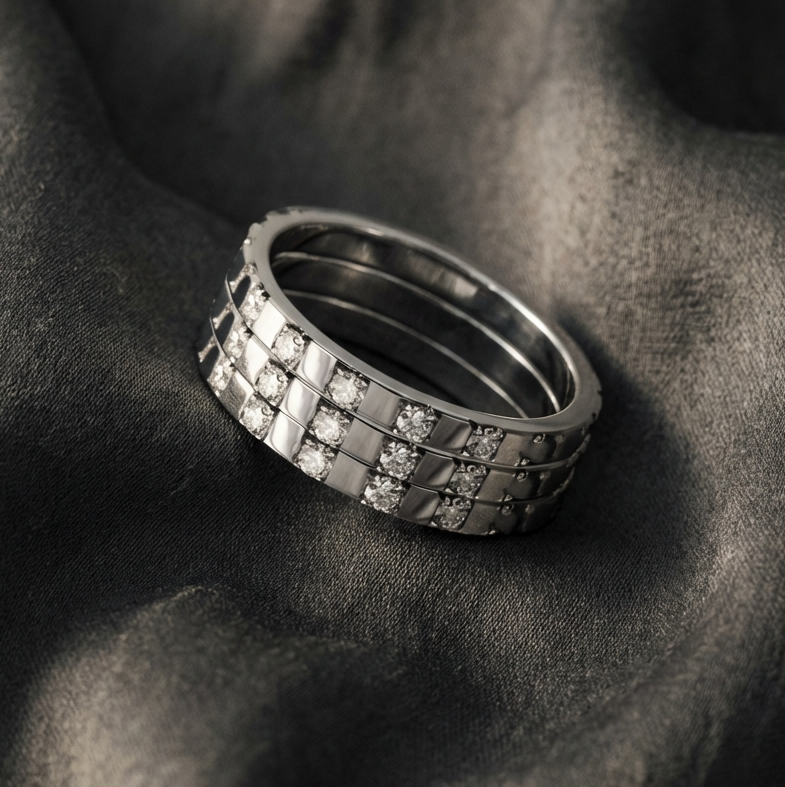 Innenring aus 18K Graugold (Medium Addon) "Achse" aus des "Goldenes Quadrat" Kollektion für Luxus-Ring