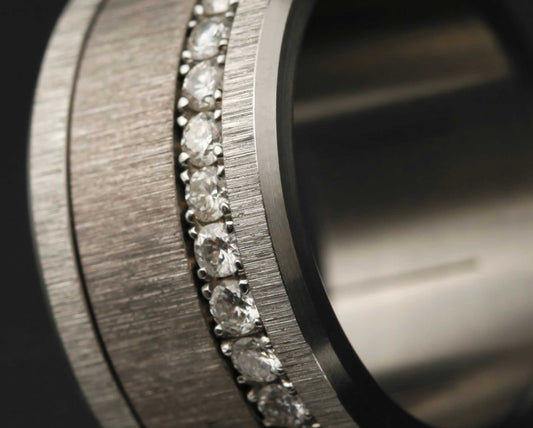 Addon medium acier entièrement serti de diamants 2.1 mm - en stock