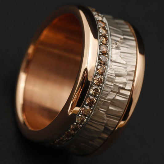 Addon medium acier entièrement serti de diamants bruns 1.6 mm - en stock