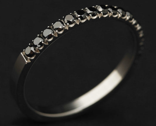 Addon medium acier serti partiellement de diamants noirs 1.9 mm