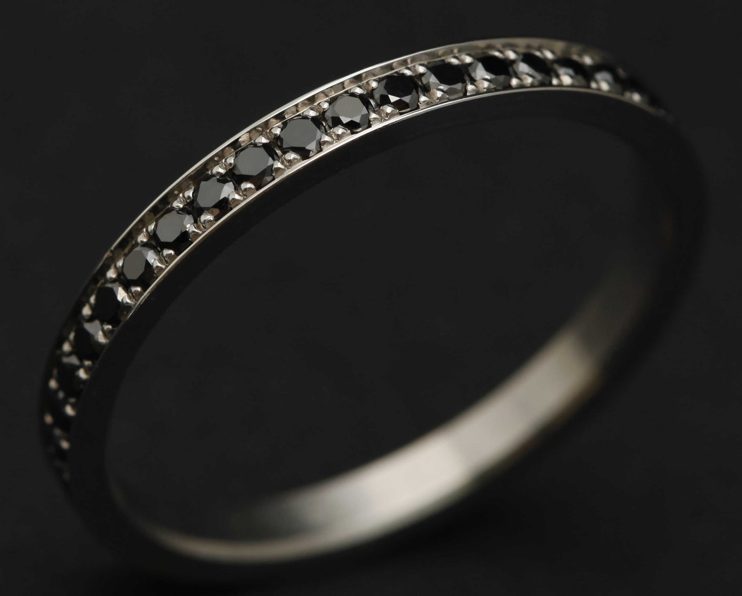 Addon medium acier entièrement serti de diamants noirs 1.6 mm pour bague personnalisable mood