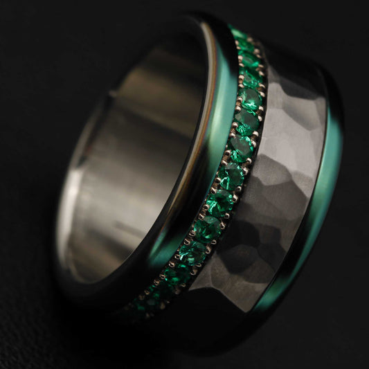 Addon medium palladium entièrement serti d'émeraude  1.9mm - en stock